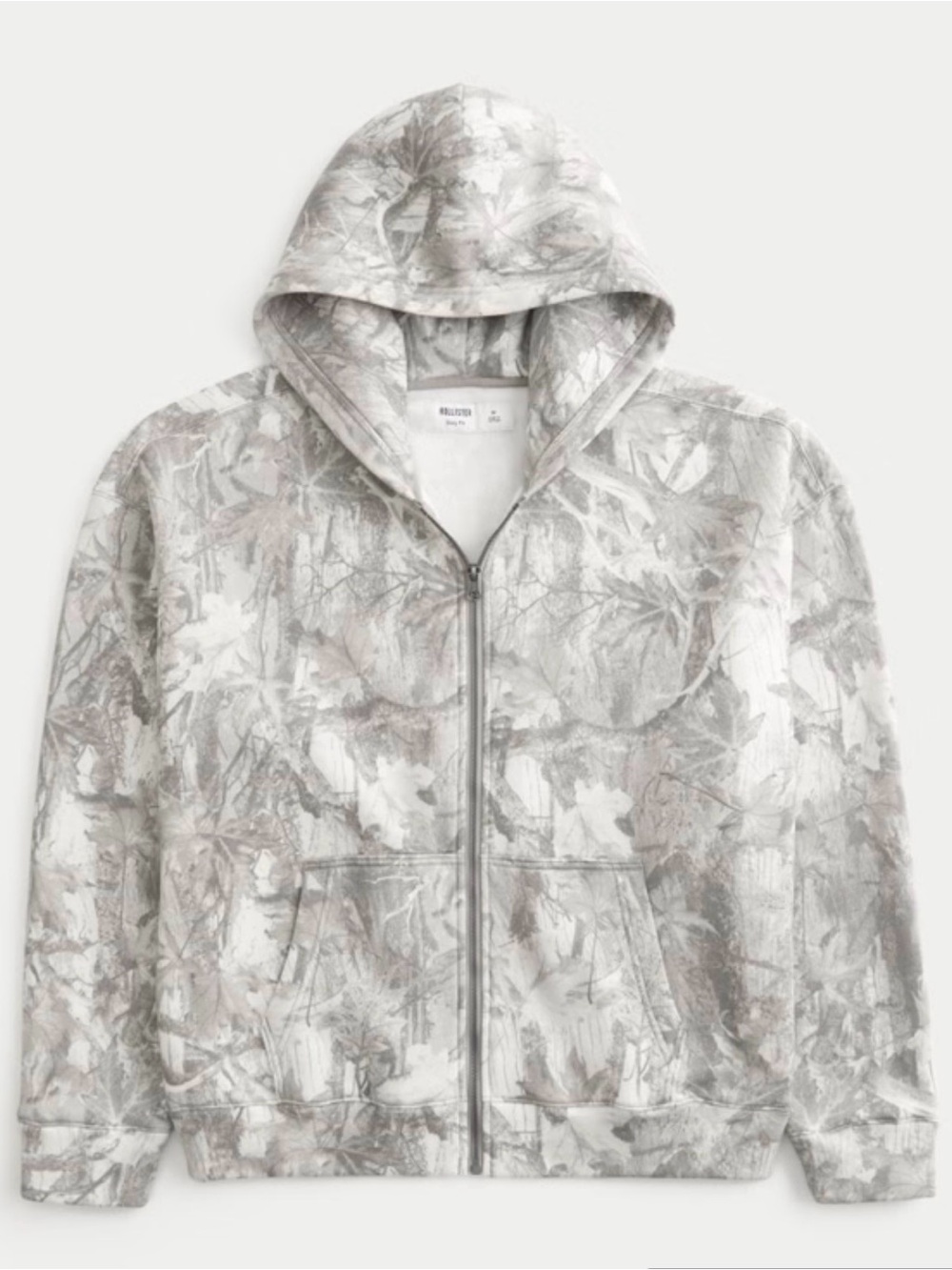 Hollister Boxy Camo Zip-Up Hoodie Sz M Trendy Loungewear cozy Comdy - Picture 1 of 12